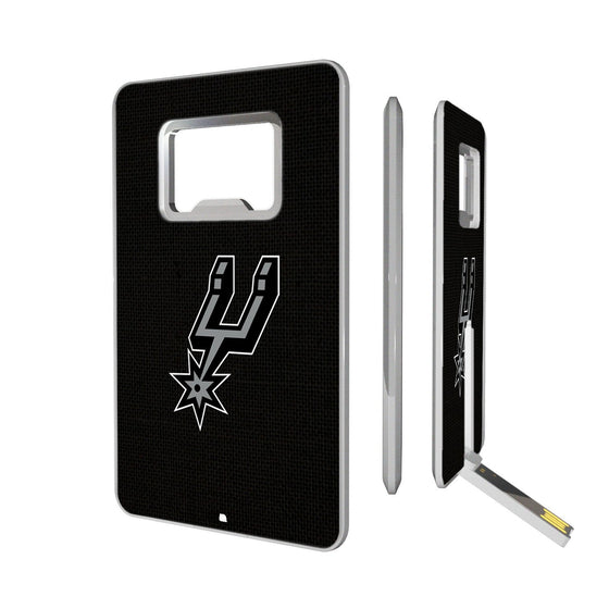 San Antonio Spurs Solid Credit Card USB Drive with Bottle Opener 32GB-0