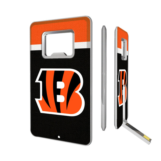 Cincinnati Bengals Stripe Credit Card USB Drive with Bottle Opener 16GB-0