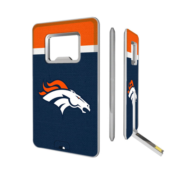 Denver Broncos Stripe Credit Card USB Drive with Bottle Opener 16GB-0