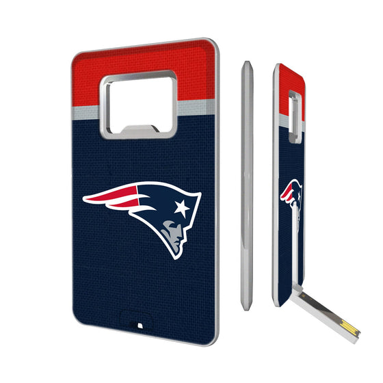 New England Patriots Stripe Credit Card USB Drive with Bottle Opener 16GB-0