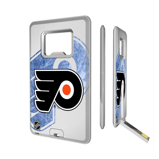 Philadelphia Flyers Ice Tilt Credit Card USB Drive with Bottle Opener 32GB-0