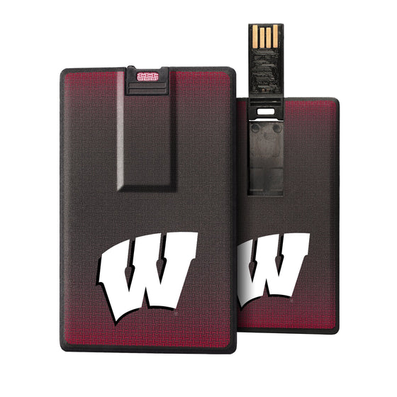 Wisconsin Badgers Linen Credit Card USB Drive 32GB-0