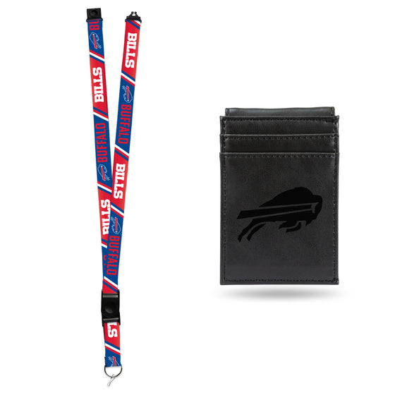 NFL Football Buffalo Bills Black Front Pocket Wallet Set - Great Men's Gift