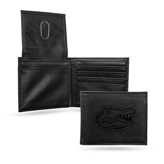 NCAA  Florida Gators Black Laser Engraved Bill-fold Wallet - Slim Design - Great Gift