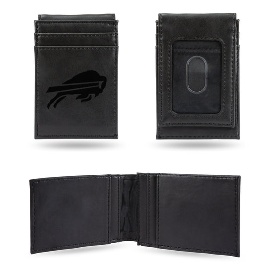 NFL Football Buffalo Bills Black Laser Engraved Front Pocket Wallet - Compact/Comfortable/Slim