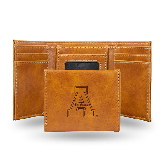 Appalachian State Mountaineers Wallet Trifold Laser Engraved - Special Order