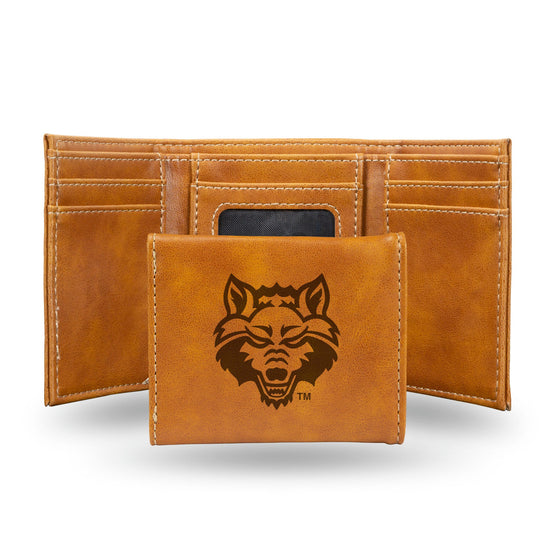 Arkansas State Red Wolves Wallet Trifold Laser Engraved - Special Order