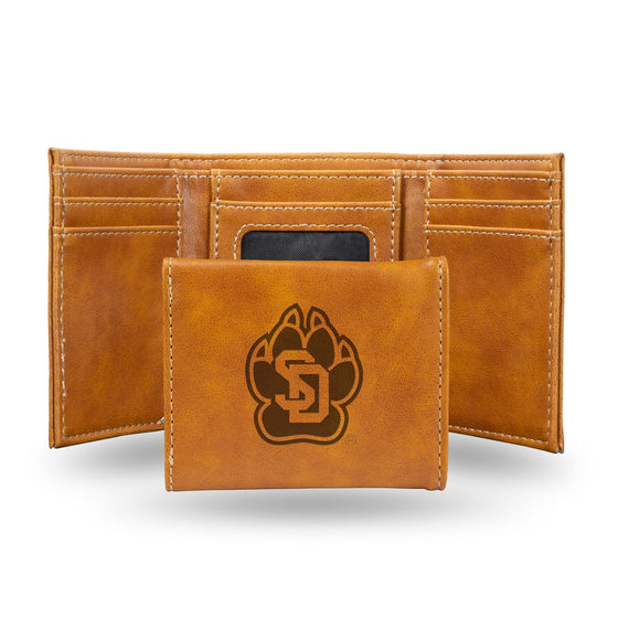 South Dakota Coyotes Wallet Trifold Laser Engraved - Special Order