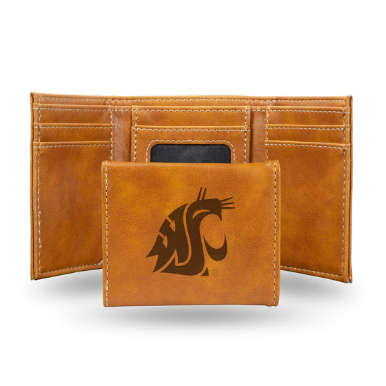 Washington State Cougars Wallet Trifold Laser Engraved - Special Order