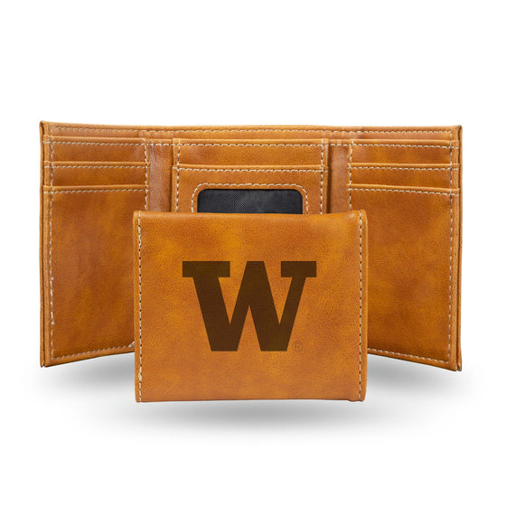 Washington Huskies Wallet Trifold Laser Engraved - Special Order