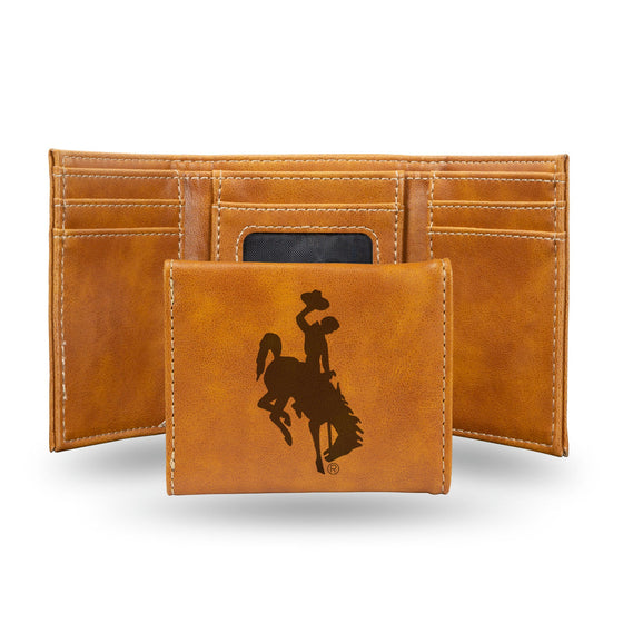 Wyoming Cowboys Wallet Trifold Laser Engraved - Special Order