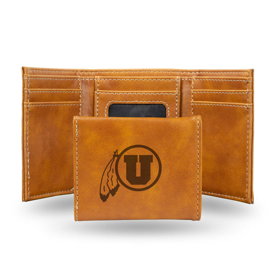 Utah Utes Wallet Trifold Laser Engraved - Special Order