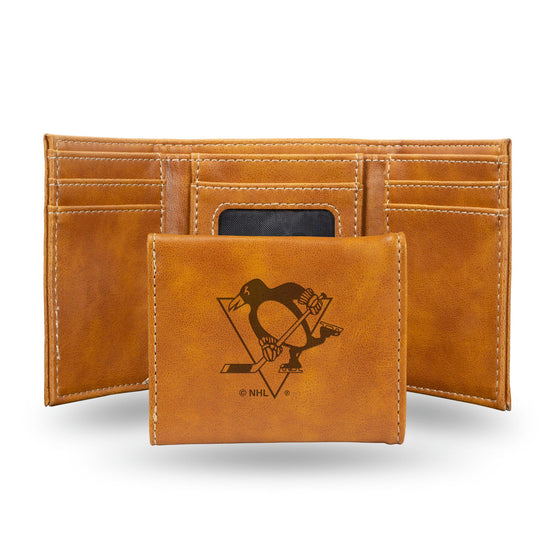 Pittsburgh Penguins Wallet Trifold Laser Engraved