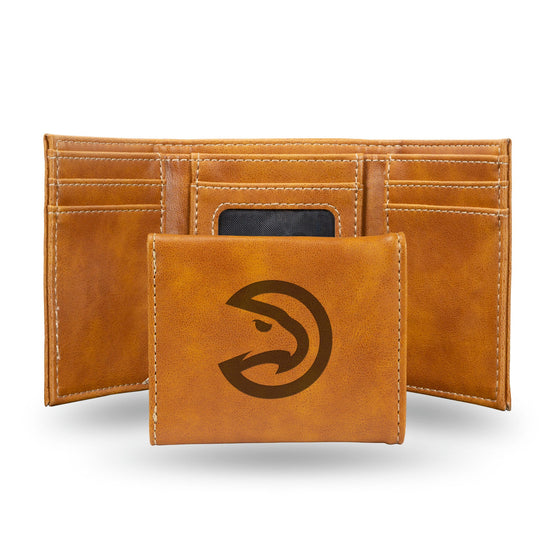 Atlanta Hawks Wallet Trifold Laser Engraved - Special Order