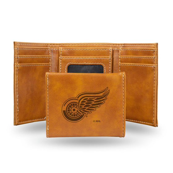 Detroit Red Wings Wallet Trifold Laser Engraved