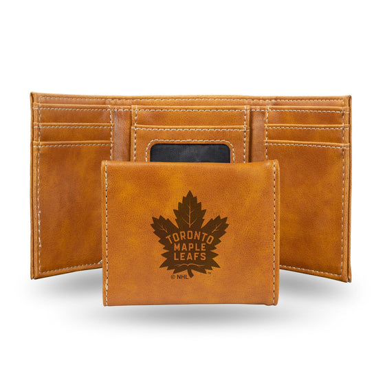 Toronto Maple Leafs Wallet Trifold Laser Engraved - Special Order