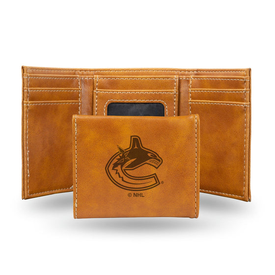 Vancouver Canucks Wallet Trifold Laser Engraved - Special Order