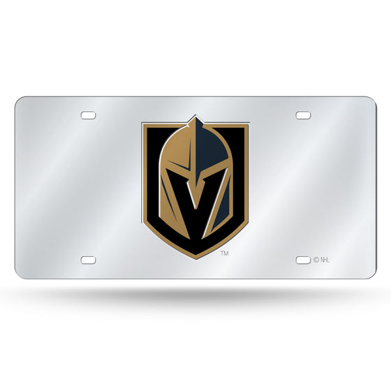 NHL Hockey Vegas Golden Knights  12" x 6" Silver Laser Cut Tag For Car/Truck/SUV - Automobile Décor