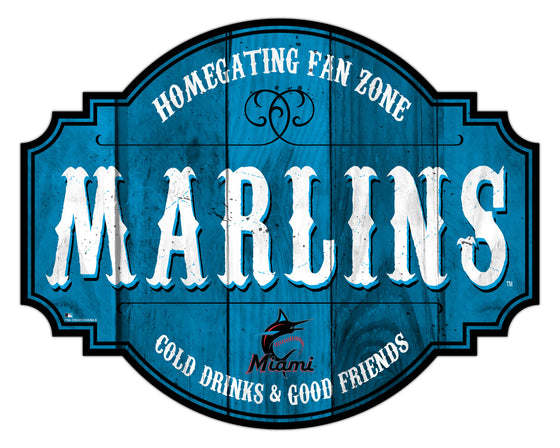 Miami Marlins Sign Wood 12 Inch Homegating Tavern - Special Order