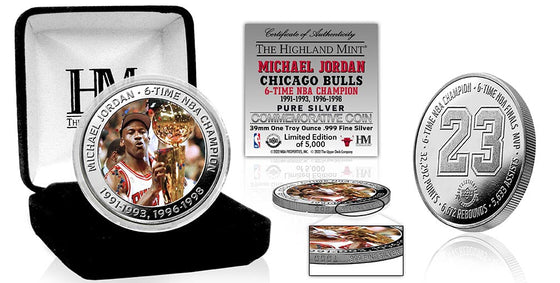 Michael Jordan 6-Time NBA Champion 1oz .999 Silver Coin