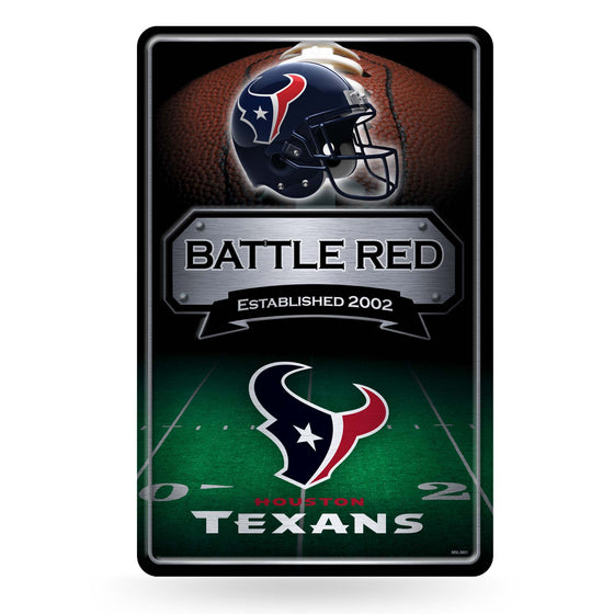 NFL Football Houston Texans  11" x 17" Large Metal Home Décor Sign