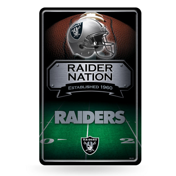 NFL Football Las Vegas Raiders  11" x 17" Large Metal Home Décor Sign