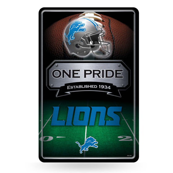 NFL Football Detroit Lions  11" x 17" Large Metal Home Décor Sign