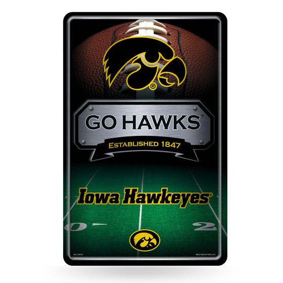 NCAA  Iowa Hawkeyes  11" x 17" Large Metal Home Décor Sign