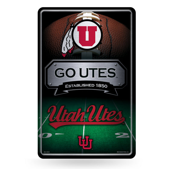 NCAA  Utah Utes  11" x 17" Large Metal Home Décor Sign