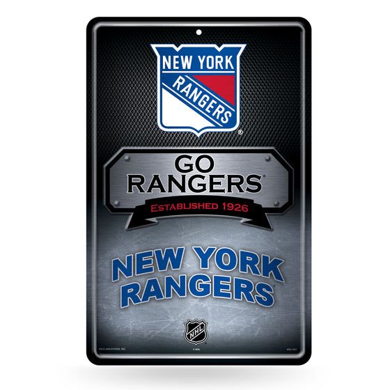 NHL Hockey New York Rangers  11" x 17" Large Metal Home Décor Sign