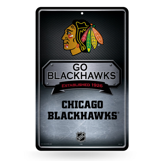 NHL Hockey Chicago Blackhawks  11" x 17" Large Metal Home Décor Sign
