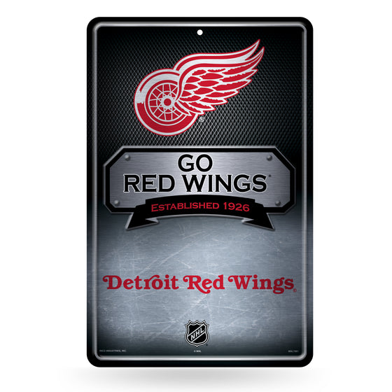 NHL Hockey Detroit Red Wings  11" x 17" Large Metal Home Décor Sign