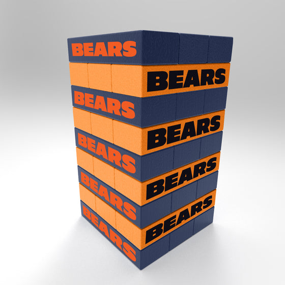 NFL Football Chicago Bears  Mini Jumbling Tower Game - Wood Stackem Game