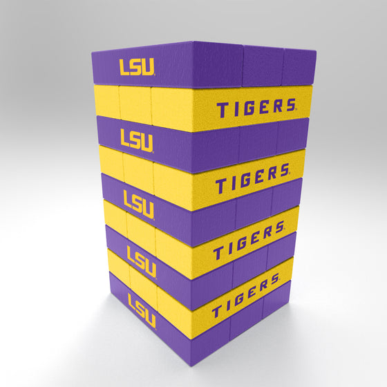 NCAA  LSU Tigers  Mini Jumbling Tower Game - Wood Stackem Game