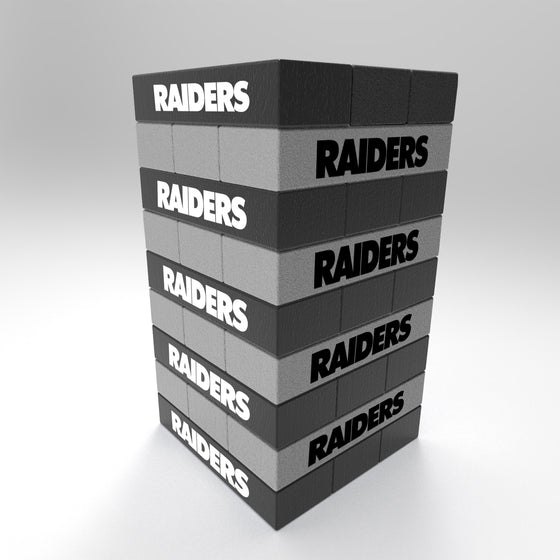 NFL Football Las Vegas Raiders  Mini Jumbling Tower Game - Wood Stackem Game