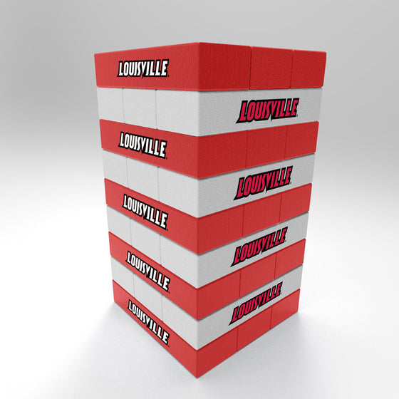 NCAA  Louisville Cardinals  Mini Jumbling Tower Game - Wood Stackem Game