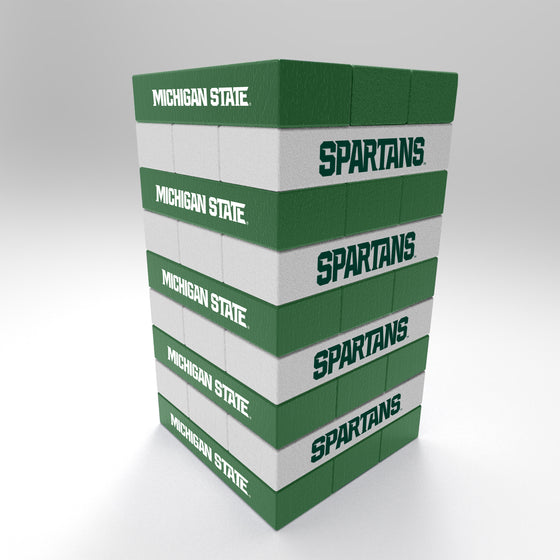 NCAA  Michigan State Spartans  Mini Jumbling Tower Game - Wood Stackem Game