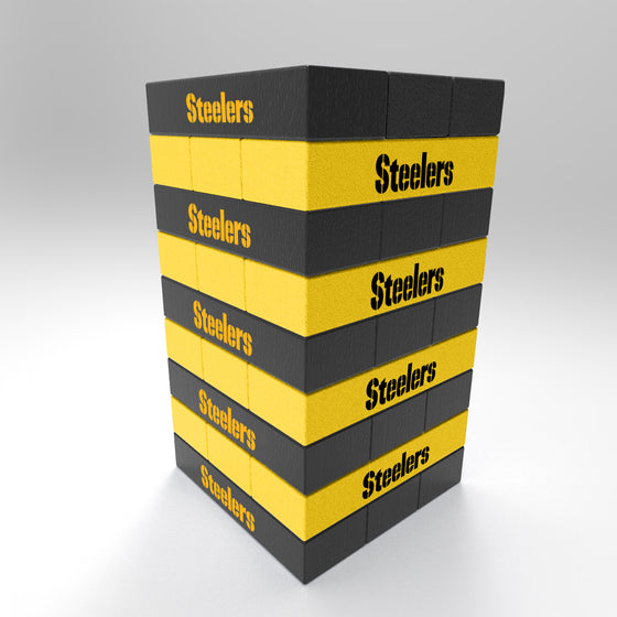 NFL Football Pittsburgh Steelers  Mini Jumbling Tower Game - Wood Stackem Game