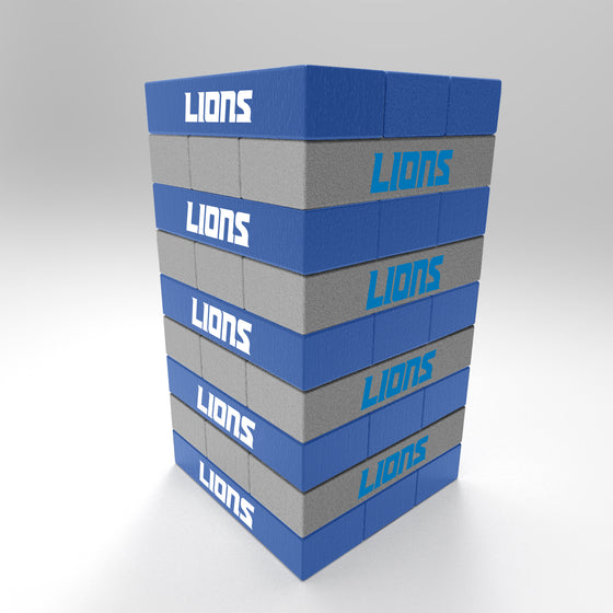 NFL Football Detroit Lions  Mini Jumbling Tower Game - Wood Stackem Game