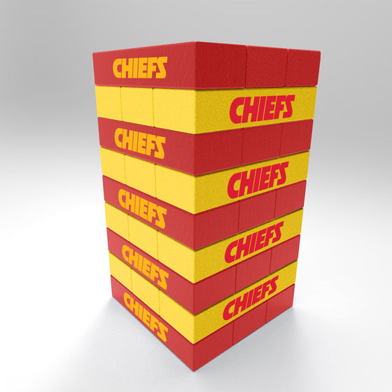 NFL Football Kansas City Chiefs  Mini Jumbling Tower Game - Wood Stackem Game