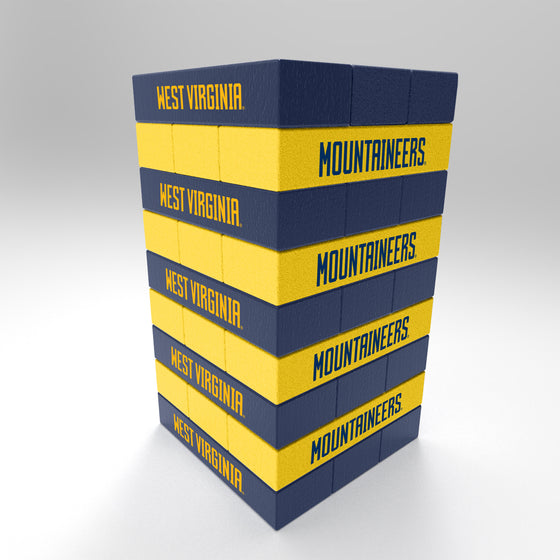 NCAA  West Virginia Mountaineers  Mini Jumbling Tower Game - Wood Stackem Game