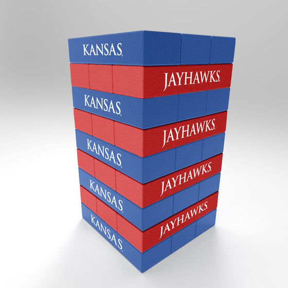 NCAA  Kansas Jayhawks  Mini Jumbling Tower Game - Wood Stackem Game