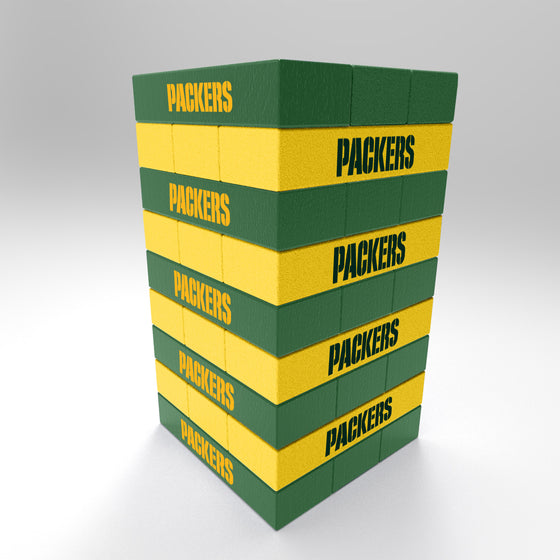 NFL Football Green Bay Packers  Mini Jumbling Tower Game - Wood Stackem Game