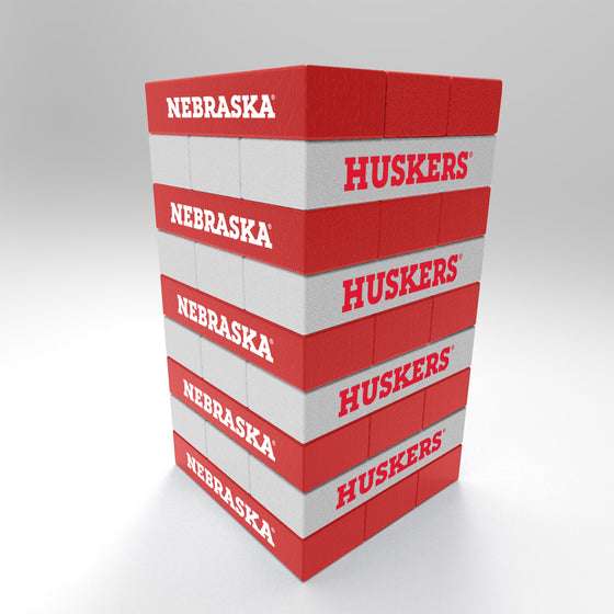 NCAA  Nebraska Cornhuskers  Mini Jumbling Tower Game - Wood Stackem Game