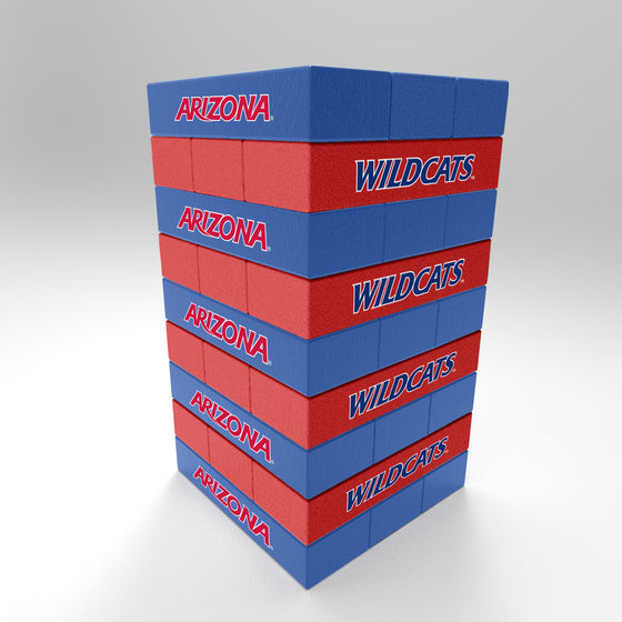 NCAA  Arizona Wildcats  Mini Jumbling Tower Game - Wood Stackem Game