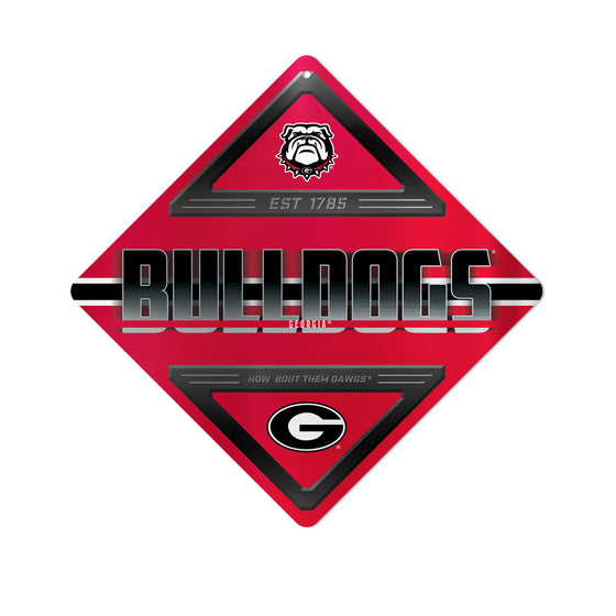 NCAA  Georgia Bulldogs  Metal Sign 16.5" x 16.5" Home Décor - Bedroom - Office - Man Cave