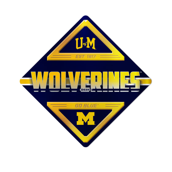 NCAA  Michigan Wolverines  Metal Sign 16.5" x 16.5" Home Décor - Bedroom - Office - Man Cave
