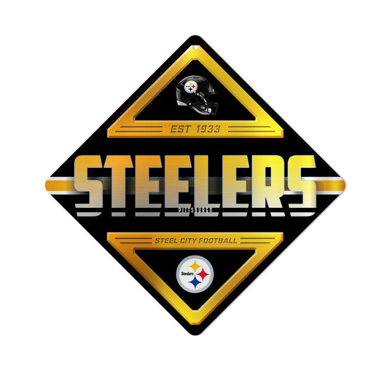 Pittsburgh Steelers Sign Metal Diamond Shape