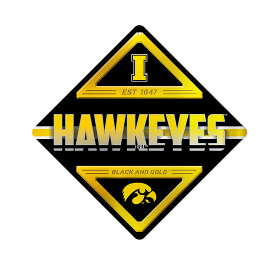 NCAA  Iowa Hawkeyes  Metal Sign 16.5" x 16.5" Home Décor - Bedroom - Office - Man Cave