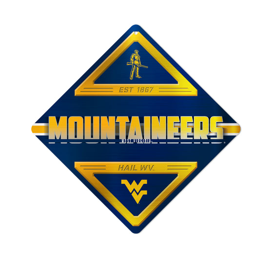 NCAA  West Virginia Mountaineers  Metal Sign 16.5" x 16.5" Home Décor - Bedroom - Office - Man Cave